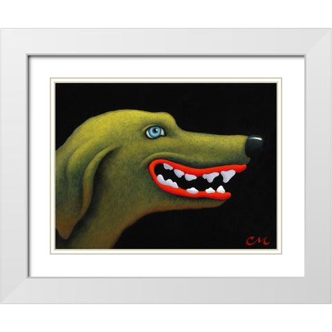 Good Dog White Modern Wood Framed Art Print with Double Matting by Miles, Chris