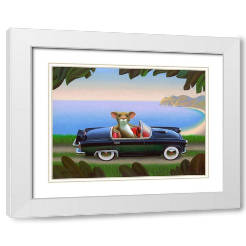 Mouster White Modern Wood Framed Art Print with Double Matting by Miles, Chris