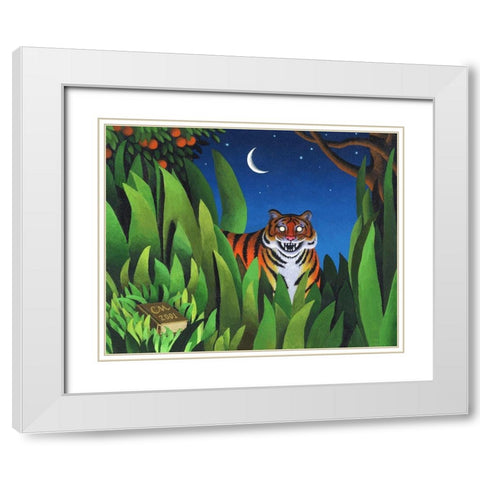 Tiger Tyger White Modern Wood Framed Art Print with Double Matting by Miles, Chris