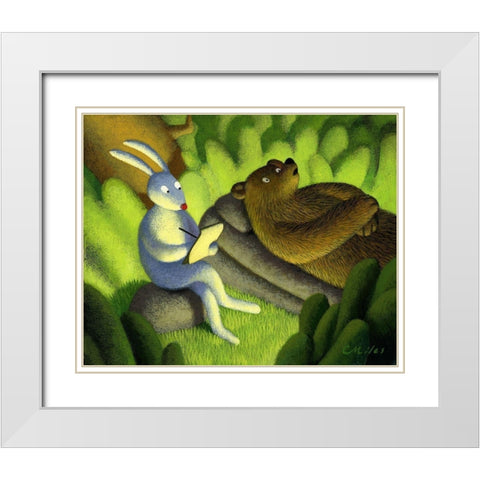 Its a Jungle Out There White Modern Wood Framed Art Print with Double Matting by Miles, Chris