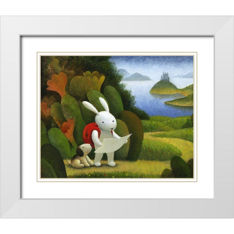 Adventurers White Modern Wood Framed Art Print with Double Matting by Miles, Chris