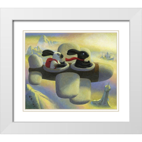 B.N.C.s Grand White Modern Wood Framed Art Print with Double Matting by Miles, Chris
