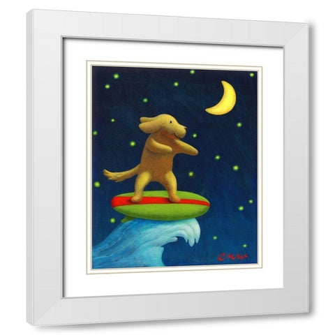 Night Rider White Modern Wood Framed Art Print with Double Matting by Miles, Chris