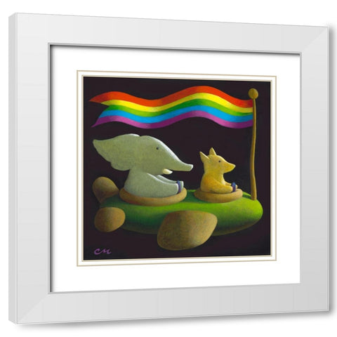 Freedom White Modern Wood Framed Art Print with Double Matting by Miles, Chris