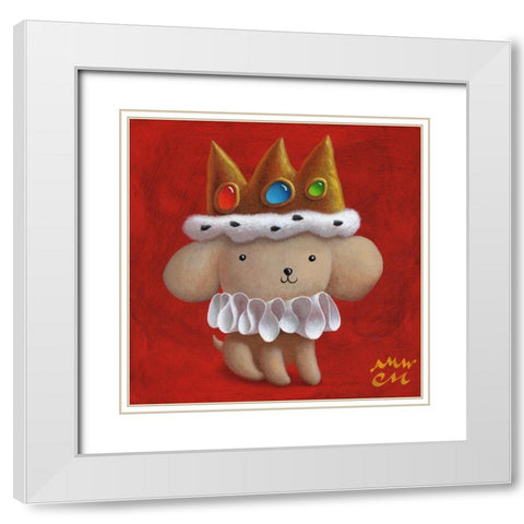 Royal Pup White Modern Wood Framed Art Print with Double Matting by Miles, Chris