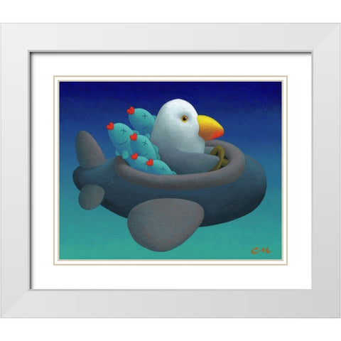Good Catch White Modern Wood Framed Art Print with Double Matting by Miles, Chris
