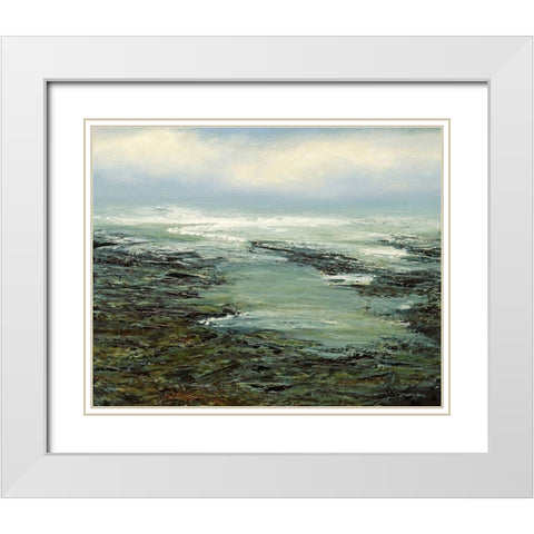 Shallow Reef White Modern Wood Framed Art Print with Double Matting by Mote, Michael