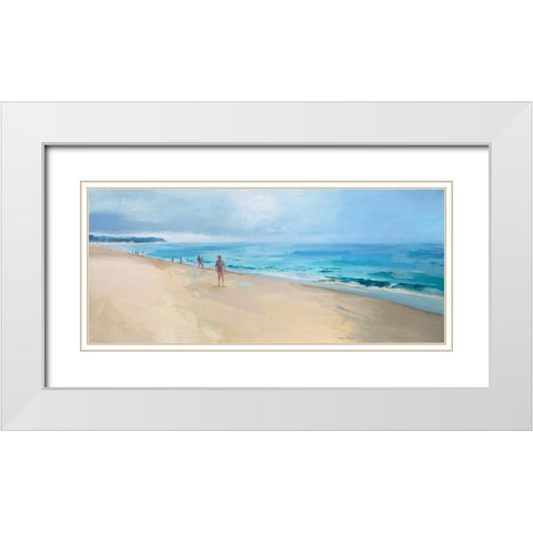 Comporta Beach White Modern Wood Framed Art Print with Double Matting by Merino, Carmen