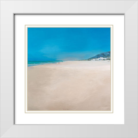 Zaharaâ€™s Light White Modern Wood Framed Art Print with Double Matting by Merino, Carmen