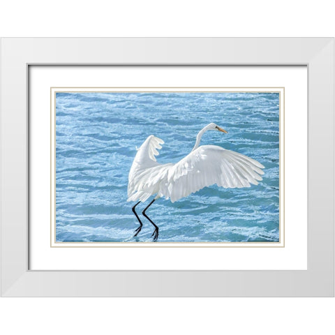 Taking Flight White Modern Wood Framed Art Print with Double Matting by Marie, Dina