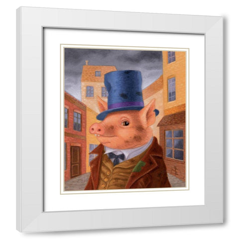 Dawkins White Modern Wood Framed Art Print with Double Matting by Matarazzo, Gina