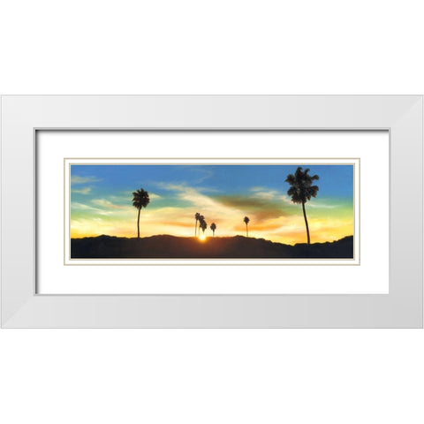 Hollywood Hills Sunset White Modern Wood Framed Art Print with Double Matting by Monzon, Rick