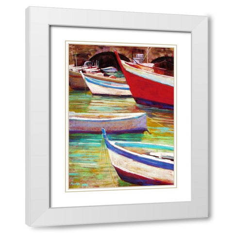 Colors of Camogli White Modern Wood Framed Art Print with Double Matting by Mertz, Nancie King