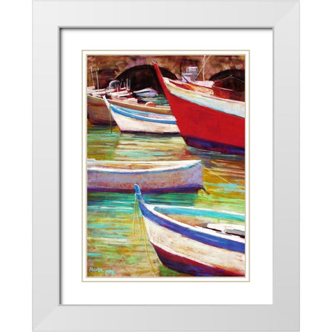 Colors of Camogli White Modern Wood Framed Art Print with Double Matting by Mertz, Nancie King