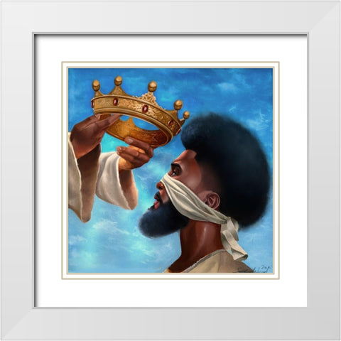 Crown Me Lord â€“ Man White Modern Wood Framed Art Print with Double Matting by Muhammad, Salaam