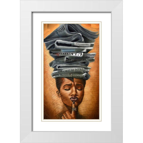 Liberated Thoughts White Modern Wood Framed Art Print with Double Matting by Muhammad, Salaam