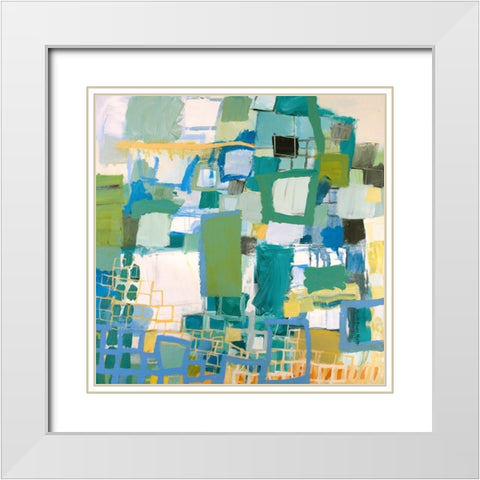 Serene White Modern Wood Framed Art Print with Double Matting by Moffitt, Michelle Daisley