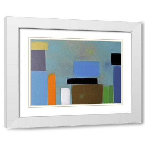 Urban Hues 01 White Modern Wood Framed Art Print with Double Matting by Miller, Gill