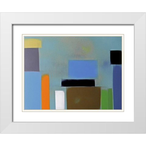 Urban Hues 01 White Modern Wood Framed Art Print with Double Matting by Miller, Gill