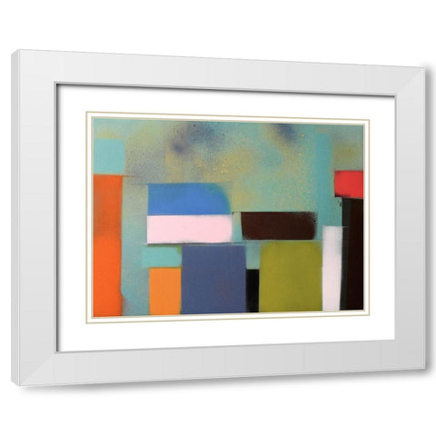 Urban Hues 02 White Modern Wood Framed Art Print with Double Matting by Miller, Gill