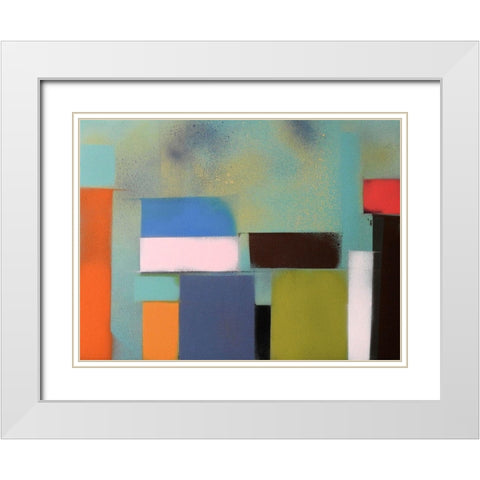 Urban Hues 02 White Modern Wood Framed Art Print with Double Matting by Miller, Gill