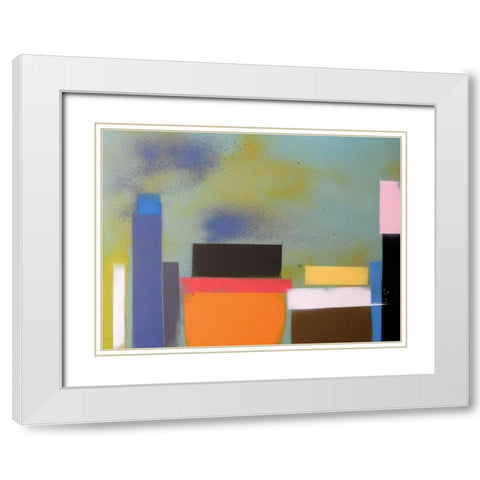 Urban Hues 06 White Modern Wood Framed Art Print with Double Matting by Miller, Gill