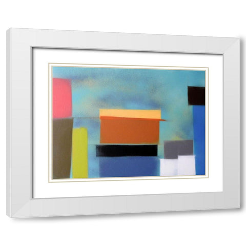 Urban Hues 07 White Modern Wood Framed Art Print with Double Matting by Miller, Gill