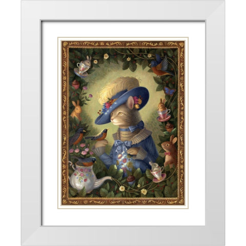 Wilhelmina-In Reverie White Modern Wood Framed Art Print with Double Matting by Matarazzo, Gina