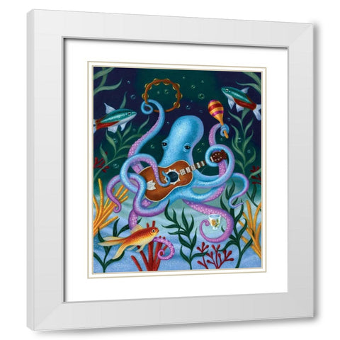 The Virtuoso In Blue White Modern Wood Framed Art Print with Double Matting by Matarazzo, Gina