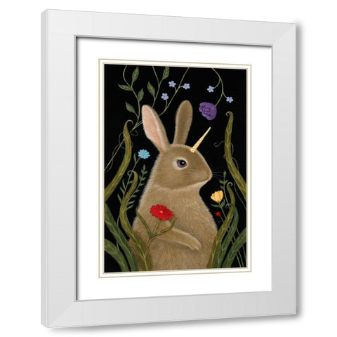 Beatrix the Bunnicorn White Modern Wood Framed Art Print with Double Matting by Matarazzo, Gina