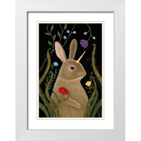 Beatrix the Bunnicorn White Modern Wood Framed Art Print with Double Matting by Matarazzo, Gina