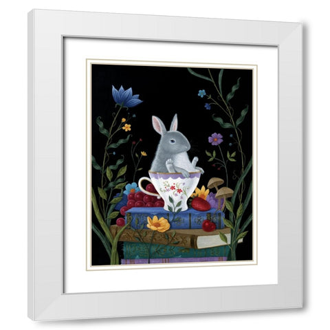 Lilyâ€™s Predicament White Modern Wood Framed Art Print with Double Matting by Matarazzo, Gina