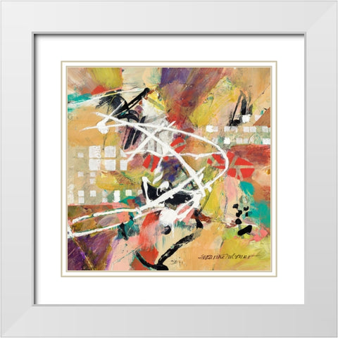 Boogie White Modern Wood Framed Art Print with Double Matting by McCourt, Suzanne