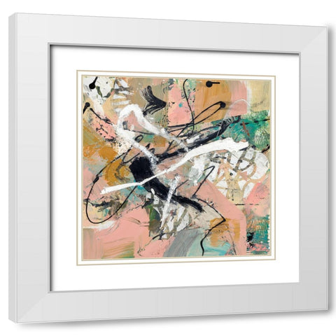 Fluid White Modern Wood Framed Art Print with Double Matting by McCourt, Suzanne
