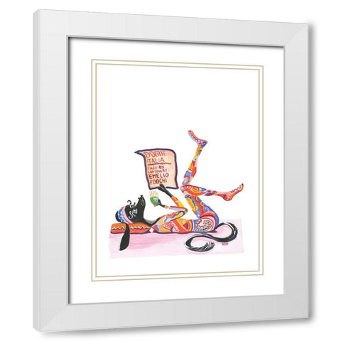 Contessa Baci White Modern Wood Framed Art Print with Double Matting by Marshall, Lucy