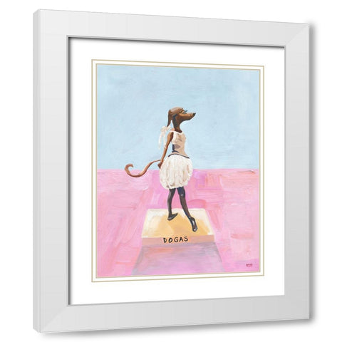 Dogas White Modern Wood Framed Art Print with Double Matting by Marshall, Lucy