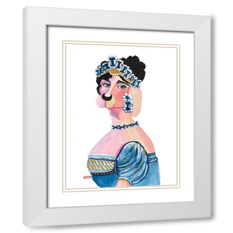 Empress Josephine Bone-Aparte White Modern Wood Framed Art Print with Double Matting by Marshall, Lucy