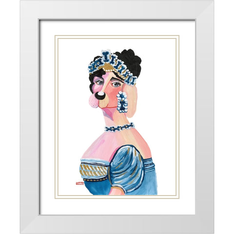 Empress Josephine Bone-Aparte White Modern Wood Framed Art Print with Double Matting by Marshall, Lucy