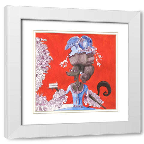 Madamoiselle Pepper White Modern Wood Framed Art Print with Double Matting by Marshall, Lucy