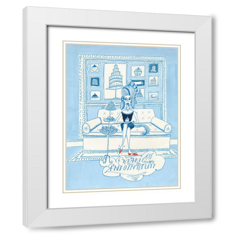 Marie Antoinmutt White Modern Wood Framed Art Print with Double Matting by Marshall, Lucy