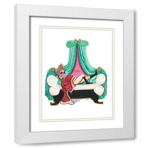 Napoleon Bone-Aparte White Modern Wood Framed Art Print with Double Matting by Marshall, Lucy