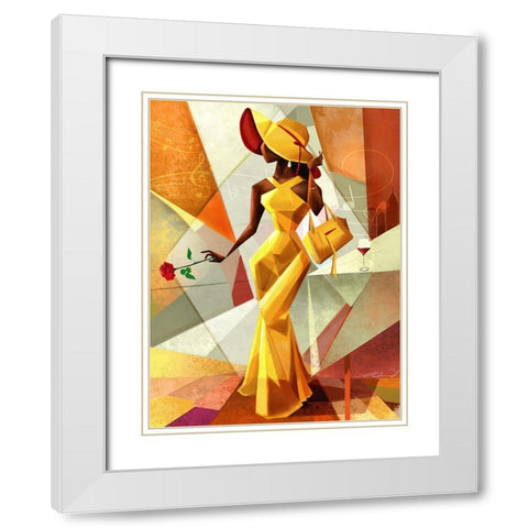Night Out in Yellow White Modern Wood Framed Art Print with Double Matting by Muhammad, Salaam