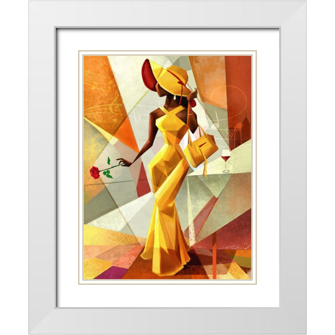 Night Out in Yellow White Modern Wood Framed Art Print with Double Matting by Muhammad, Salaam