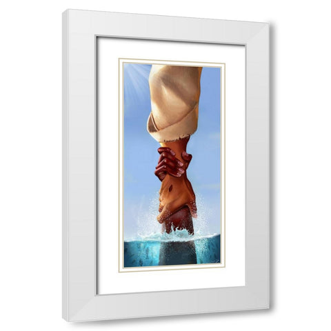 Rescue White Modern Wood Framed Art Print with Double Matting by Muhammad, Salaam