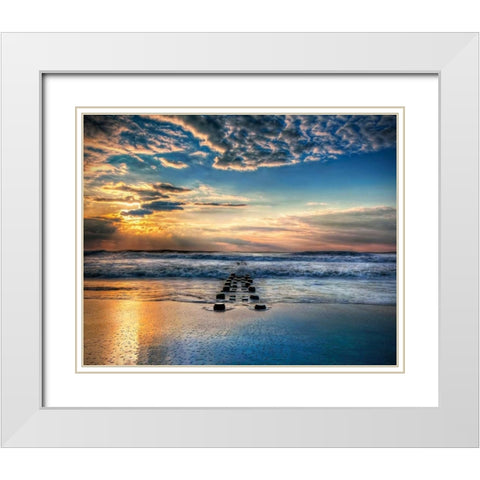 Into the Sea White Modern Wood Framed Art Print with Double Matting by Mikaels, Natalie