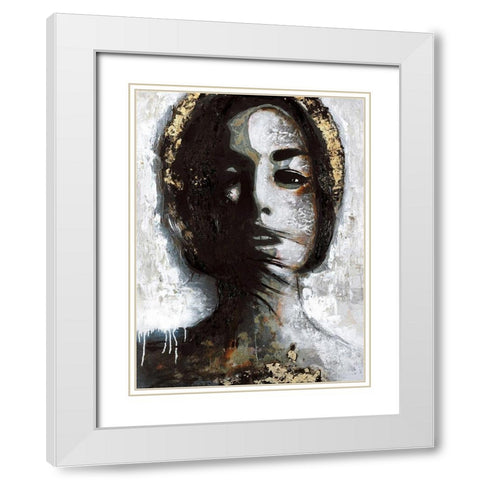 Golden Madonna White Modern Wood Framed Art Print with Double Matting by Design Fabrikken