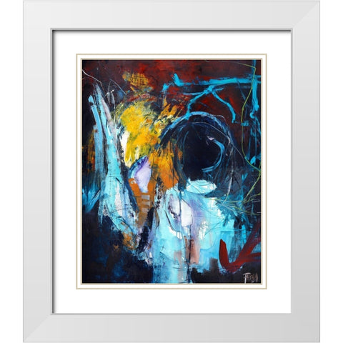 Eye of the Storm White Modern Wood Framed Art Print with Double Matting by Design Fabrikken