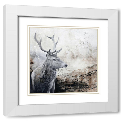 Outbreak White Modern Wood Framed Art Print with Double Matting by Design Fabrikken