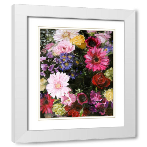 Dark Blossom White Modern Wood Framed Art Print with Double Matting by Design Fabrikken