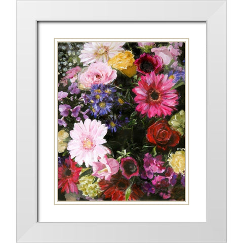 Dark Blossom White Modern Wood Framed Art Print with Double Matting by Design Fabrikken